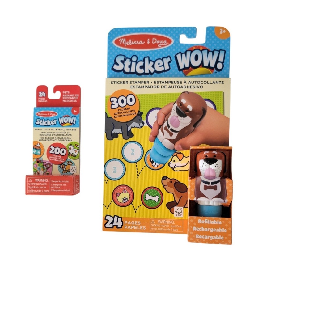 Melissa & Doug Sticker WOW Dog Kids Brown NEW Stamper Activity Pad Set 500ct‎